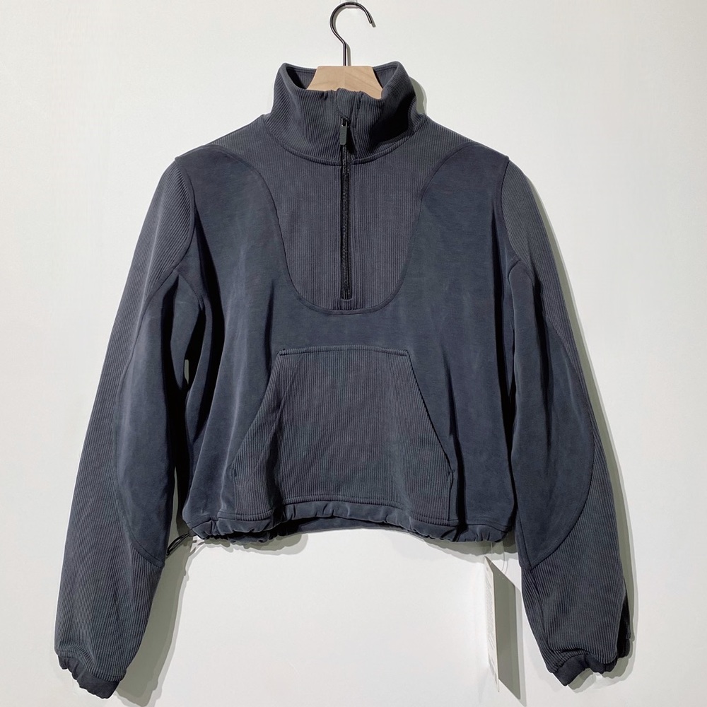 Lululemon Brushed Softstreme Ribbed Half Zip Black